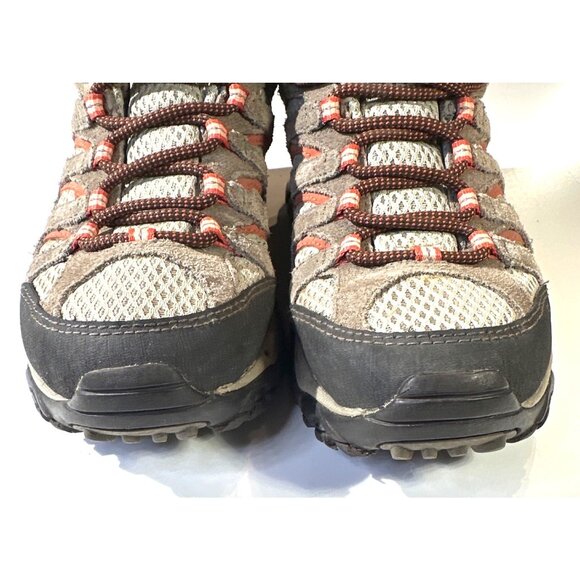 Merrell Womens Moab 2 Vent Hiking Boot Sz 5 Suede & Mesh Upper Vibram Sole Taupe - Picture 10 of 14